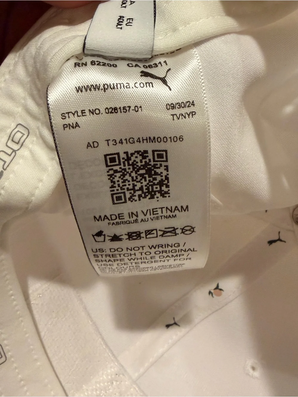 Puma Kids White Baseball Cap with PUMA GOLF Patch